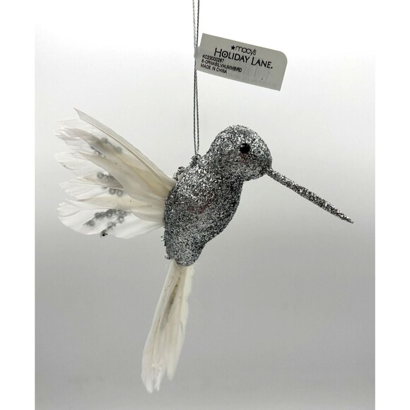Holiday Lane Shine‎ Bright Feathered Glitter Hummingbird Christmas Ornament NWT - Picture 3 of 14